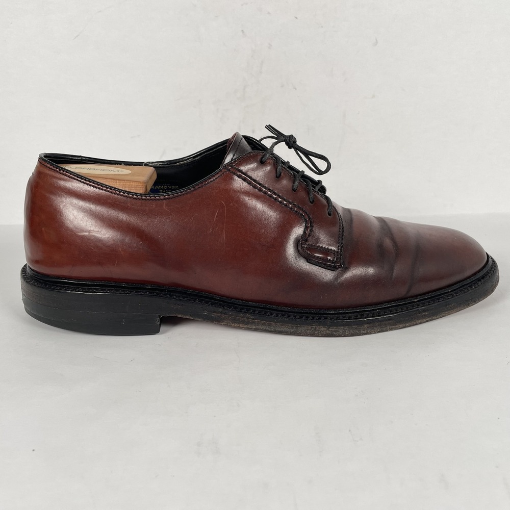 Hanover Derby Mens Size 9 B Brown Shell Cordovan Lace Up Plain Toe Dress Shoes
